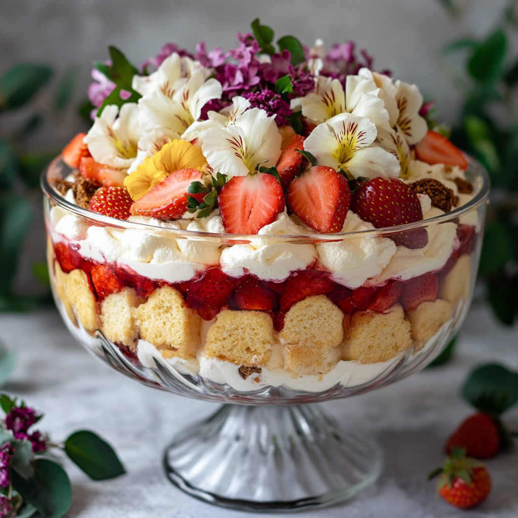 Spring Garden Strawberry Tiramisu Trifle
