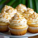 Yellow Coconut Cupcakes with Cream Cheese Frosting