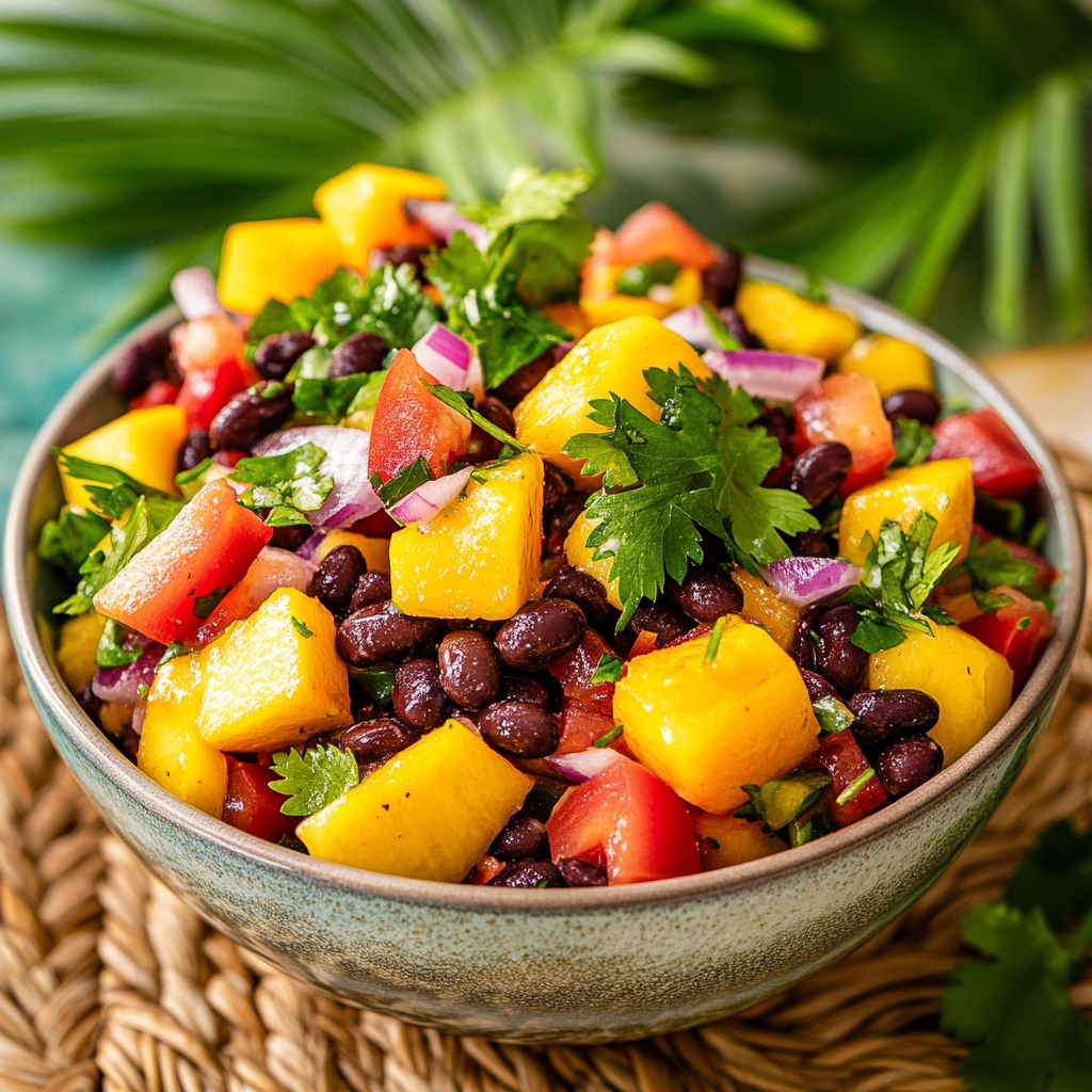 Tropical Mango and Black Bean Delight Salad