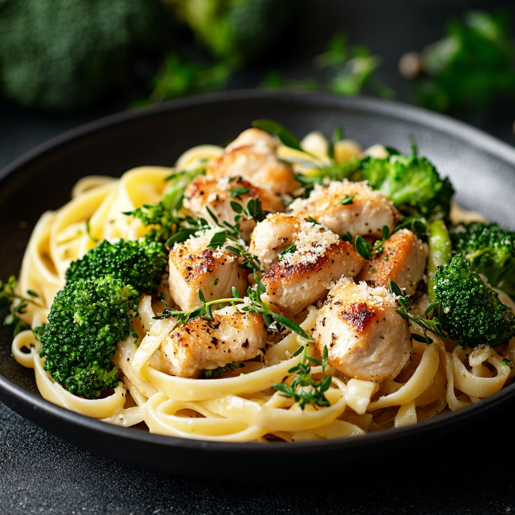 Spring Broccoli Chicken Pasta with Fresh Herbs