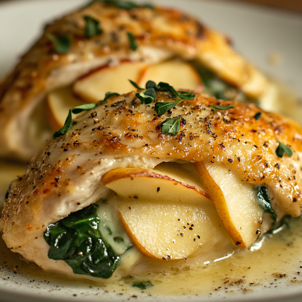 Spring Stuffed Chicken with Apple, Brie, and Spinach