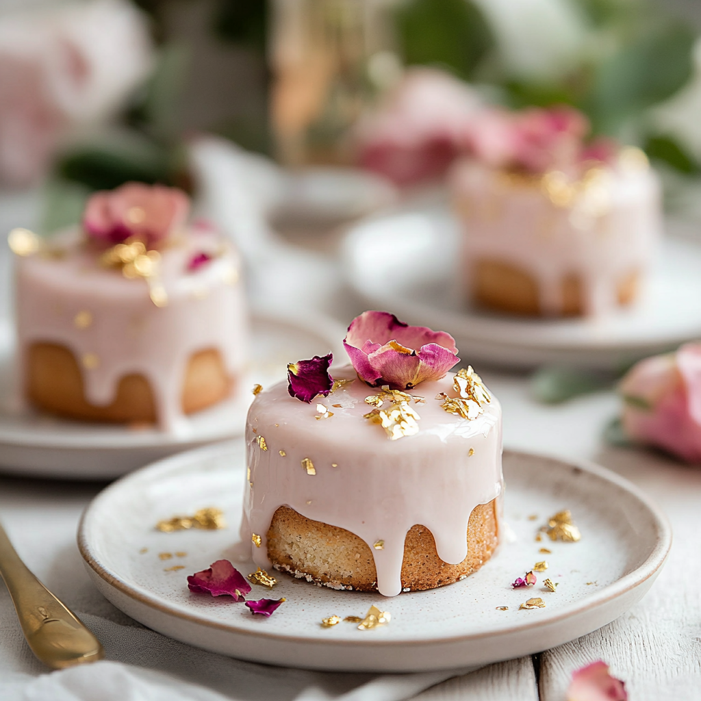 Rose Vanilla Mini Cakes for Mother's Day