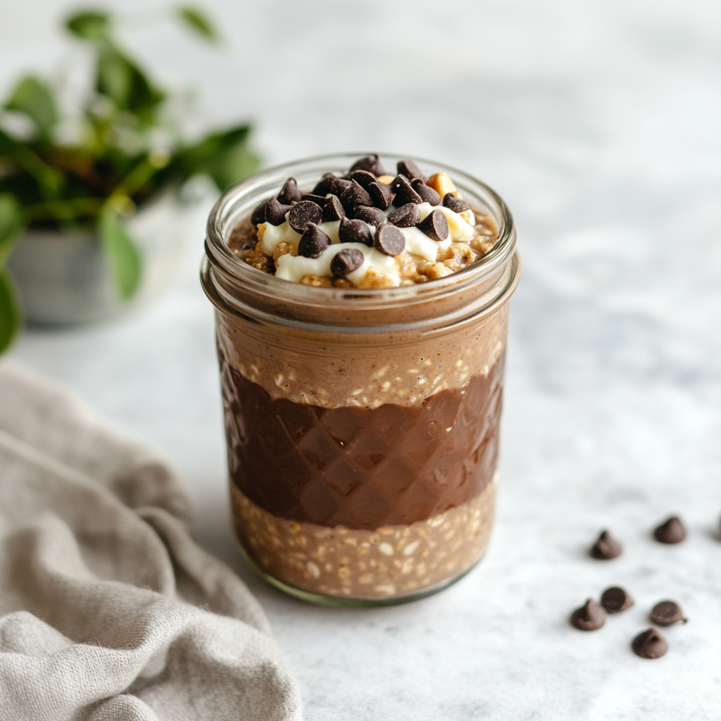 High-protein Reese’s Inspired Overnight Oats
