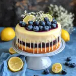 Blueberry Lemon Drip Cake