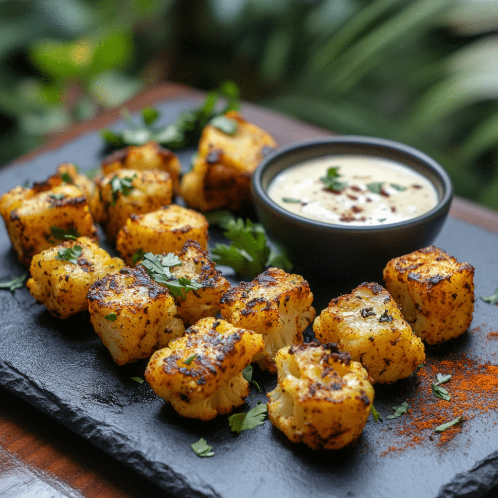 Spicy Roasted Cauliflower Bites
