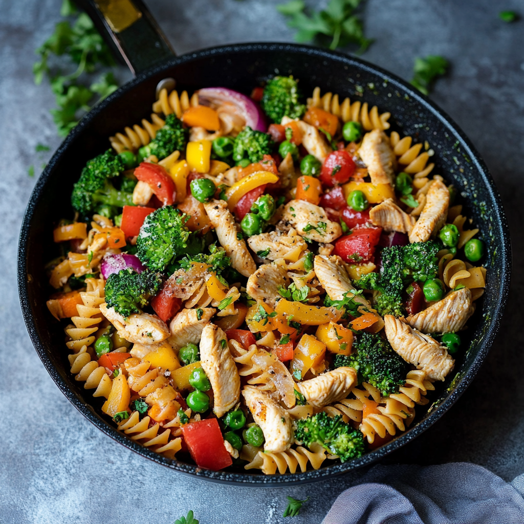 Spring Garden Chicken Pasta Skillet
