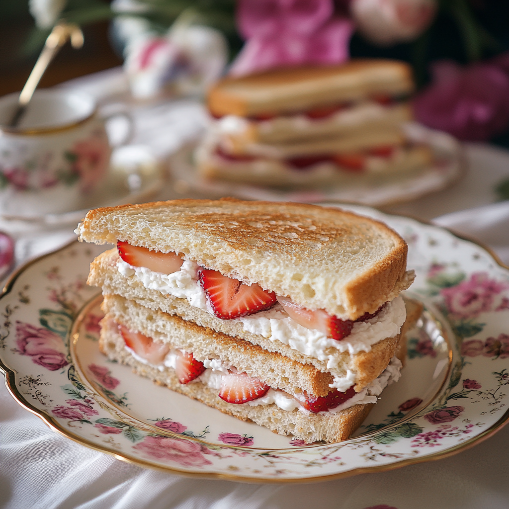 Strawberry Cream Tea Party Sandwiches
