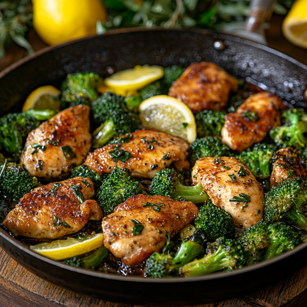 Spring Lemon Chicken and Broccoli Skillet
