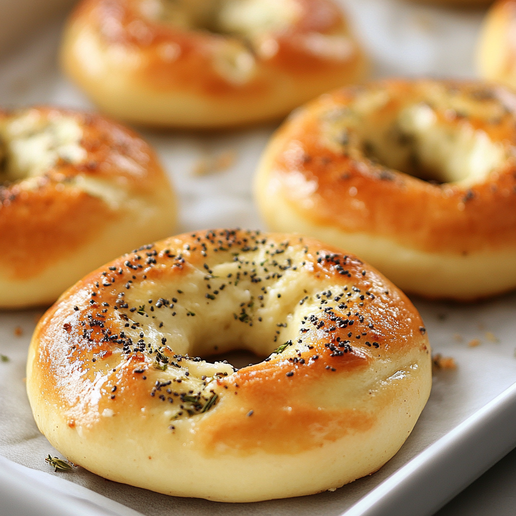 Spring Herb Cream Cheese Stuffed Bagel Bites