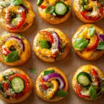 Spring Bagel Bites with Veggie & Cheese Filling