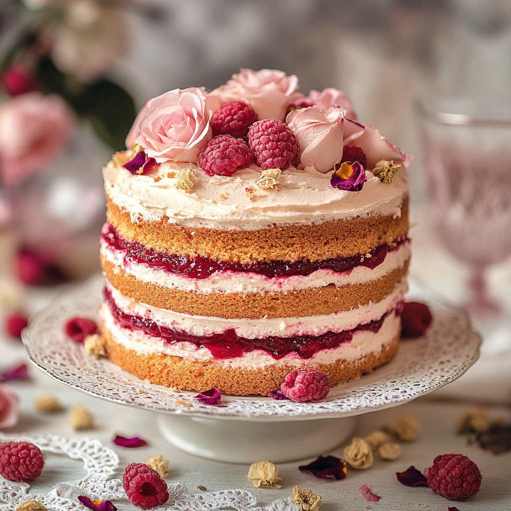 Raspberry Rose Water Cake