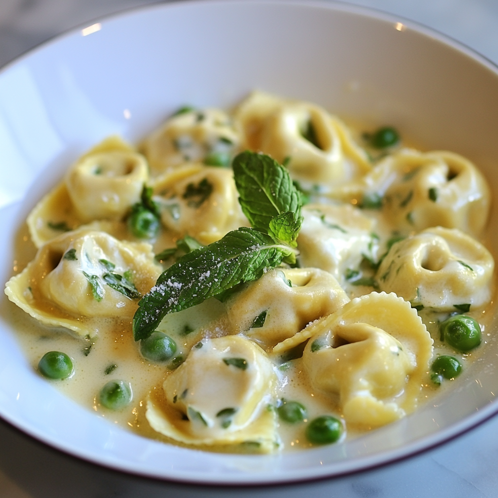 Spring Tortellini with Peas, Mint, and Lemon Cream