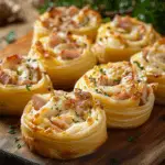 Baked Pasta Roses with Ham and Cheese 3 Baked Pasta Roses with Ham and Cheese