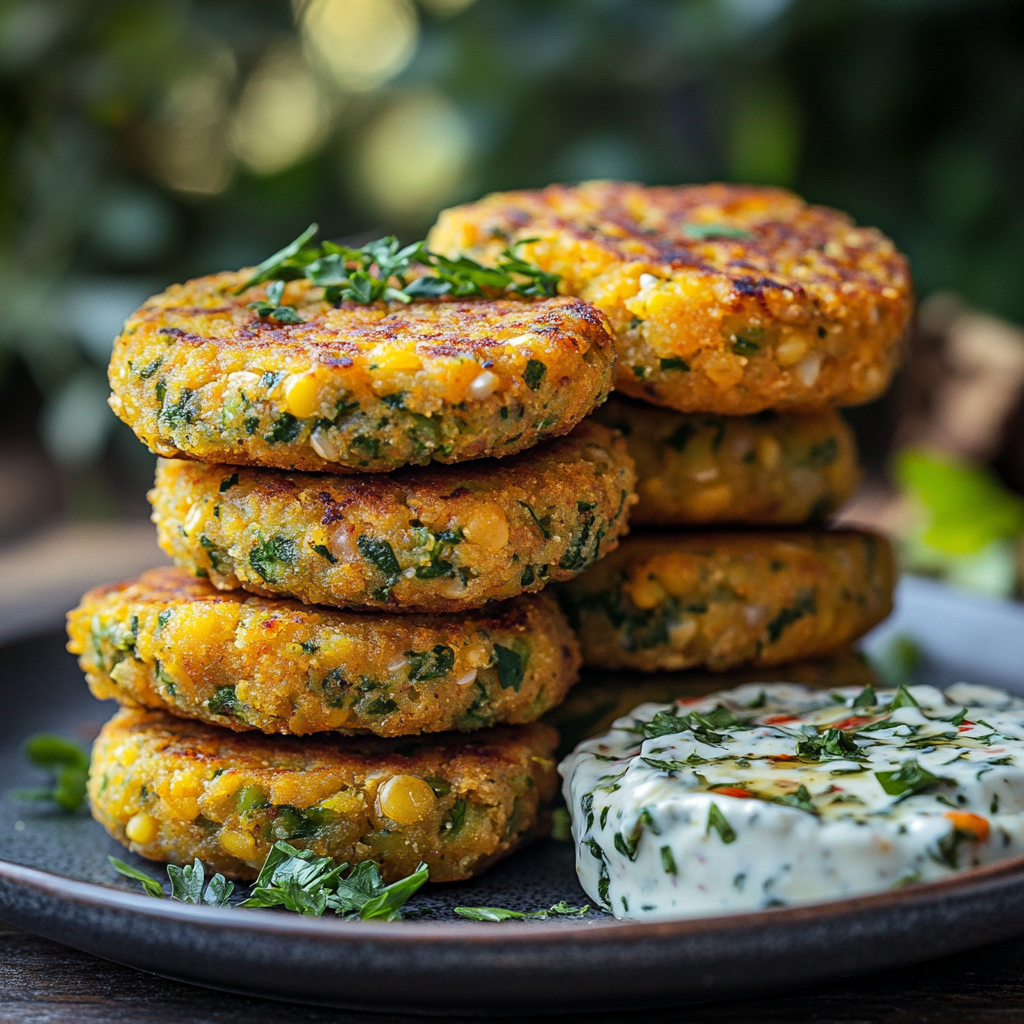 Golden Vegan Split Pea Patties Recipe