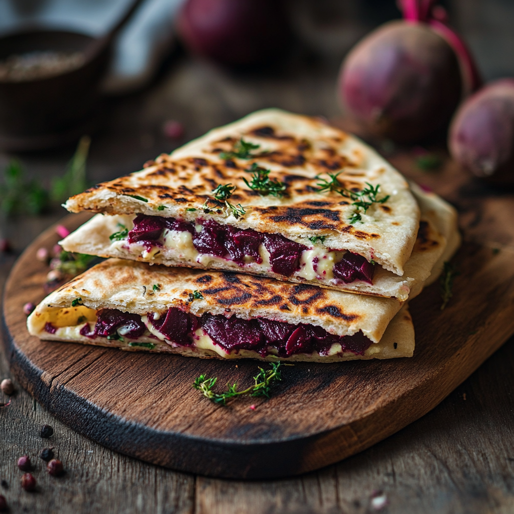 Gözleme with Beetroot and Horseradish