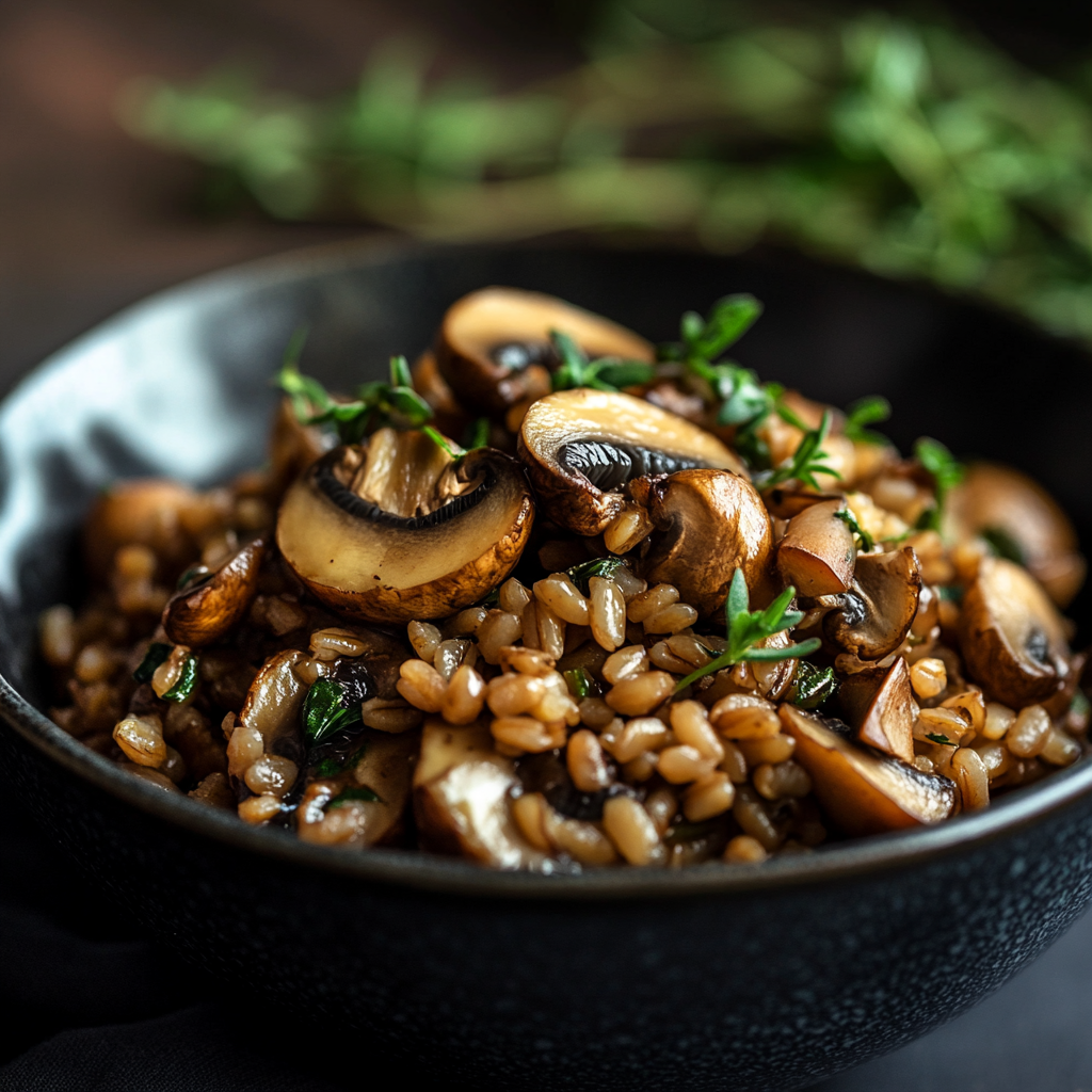 Farro with Mushrooms