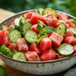 Watermelon Cucumber Salad 3 Watermelon Cucumber Salad
