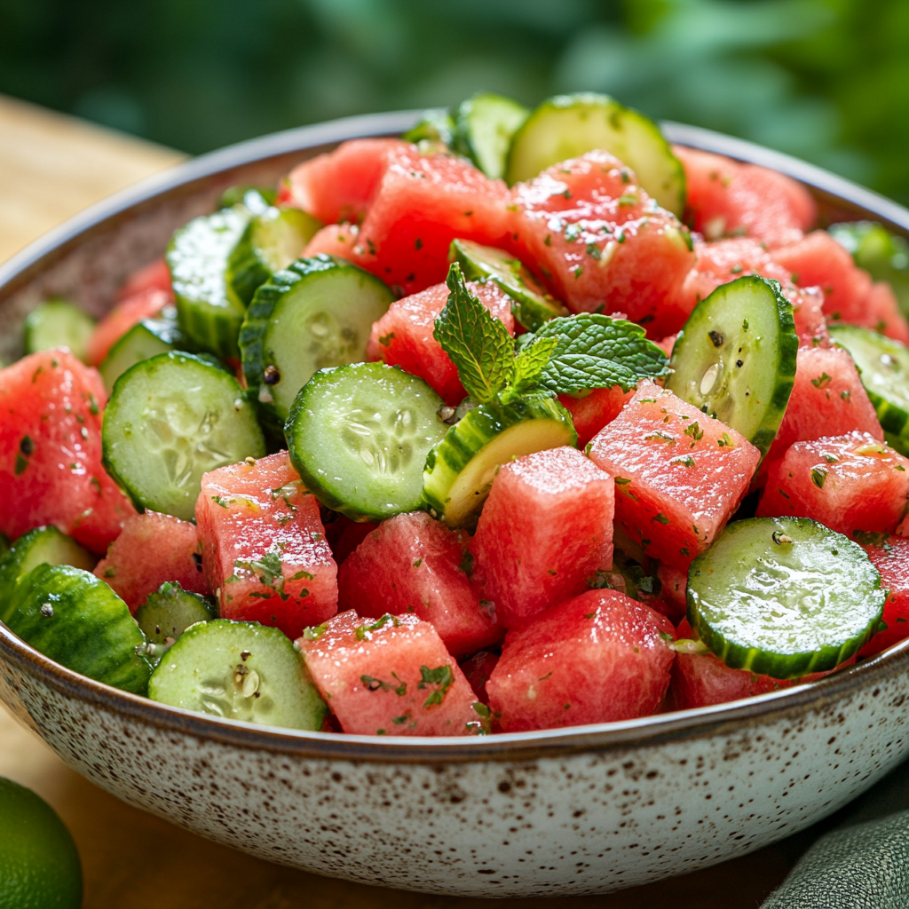 Watermelon Cucumber Salad