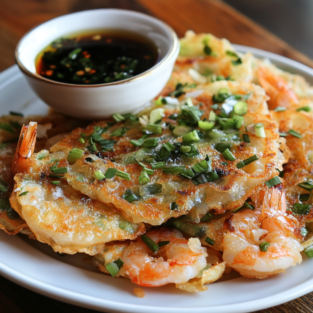 Korean Seafood Pancake (Haemul Pajeon)