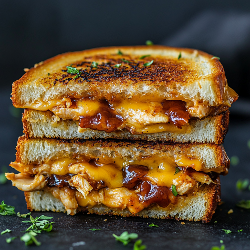BBQ Chicken Grilled Cheese Sandwich