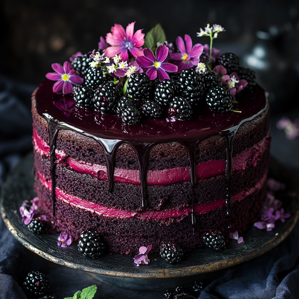 Blackberry Velvet Gothic Cake