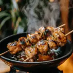 Grilled Miso Honey Mustard Chicken Skewers
