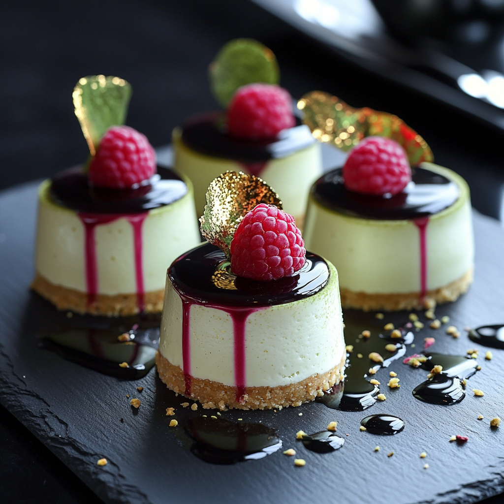Pistachio & Raspberry Cheesecake Domes