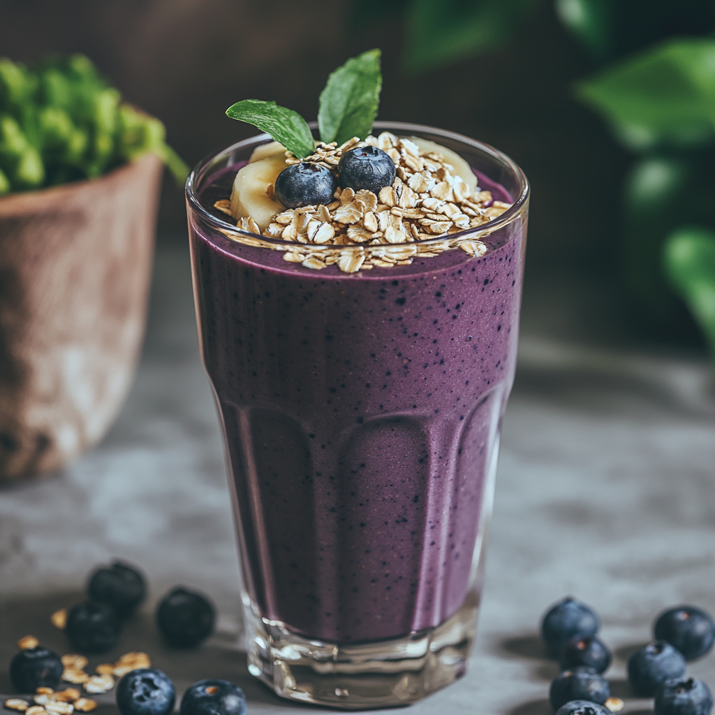 Blueberry Banana Oat Smoothie