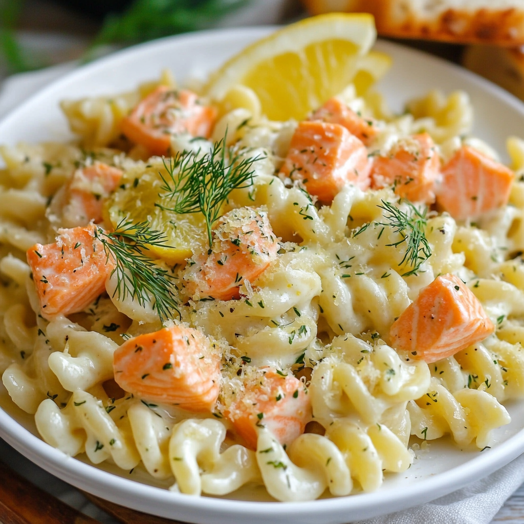 Lemon Dill Salmon Pasta