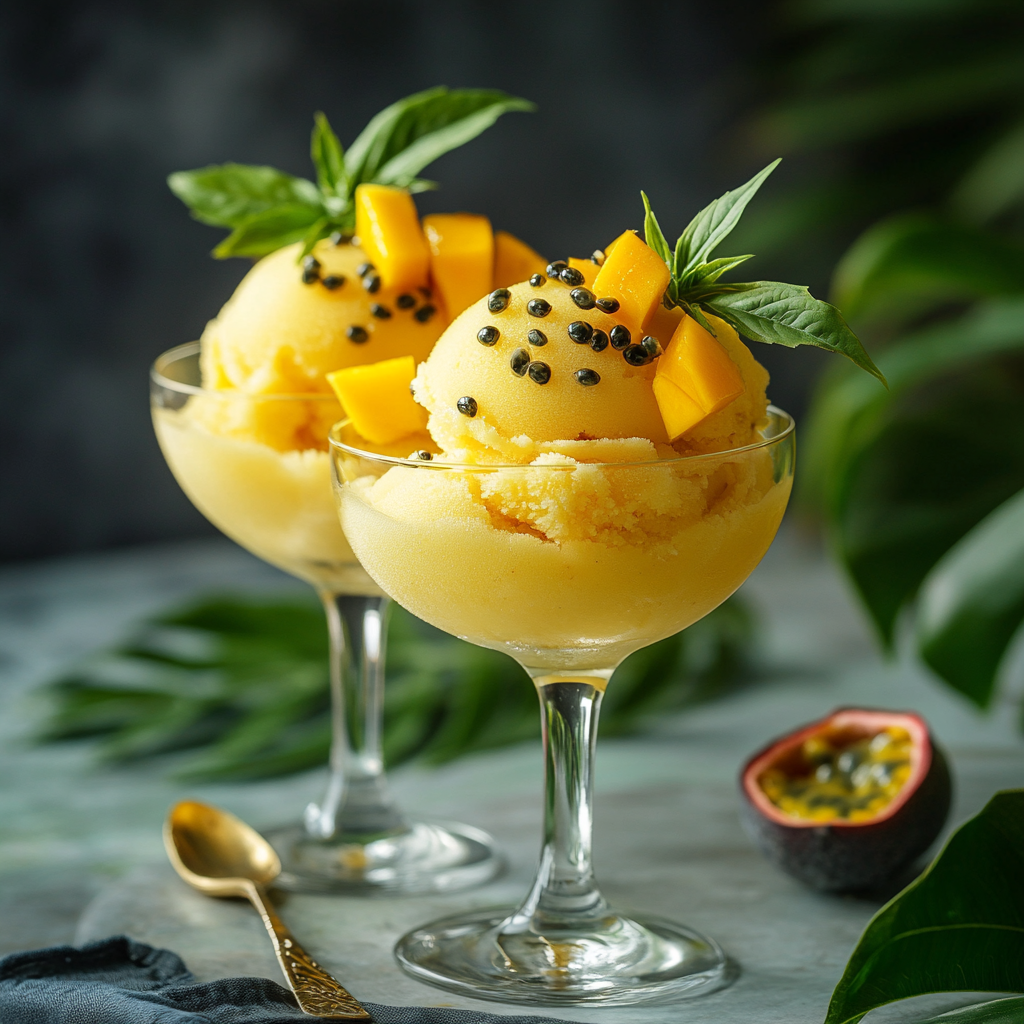 Mango Passion Fruit Margarita Sorbet