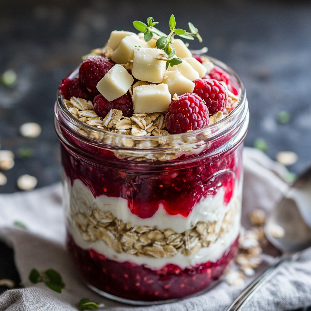 Raspberry White Chocolate Overnight Oats