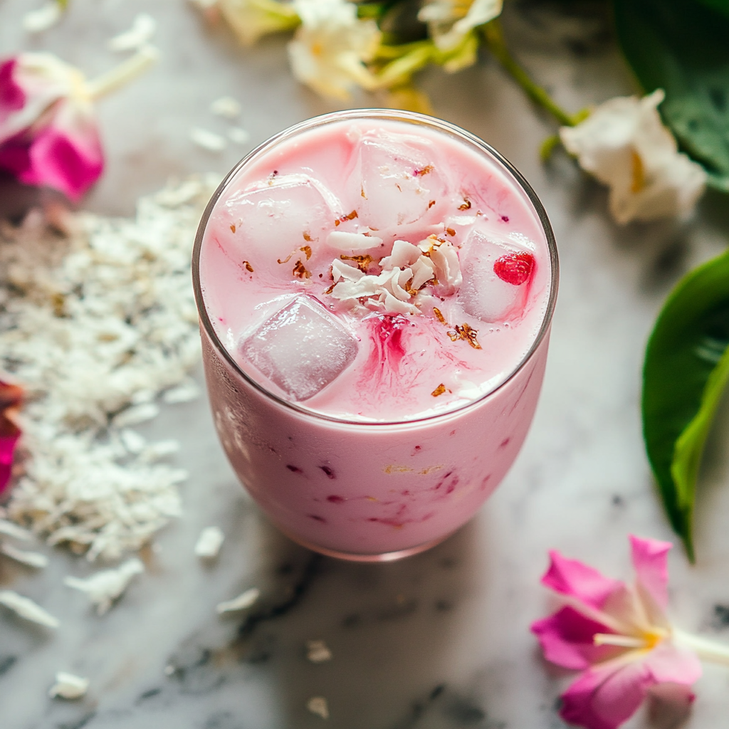 Pink Coconut Iced Latte