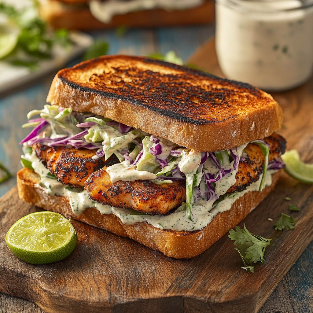 Grilled Blackened Fish Sandwich