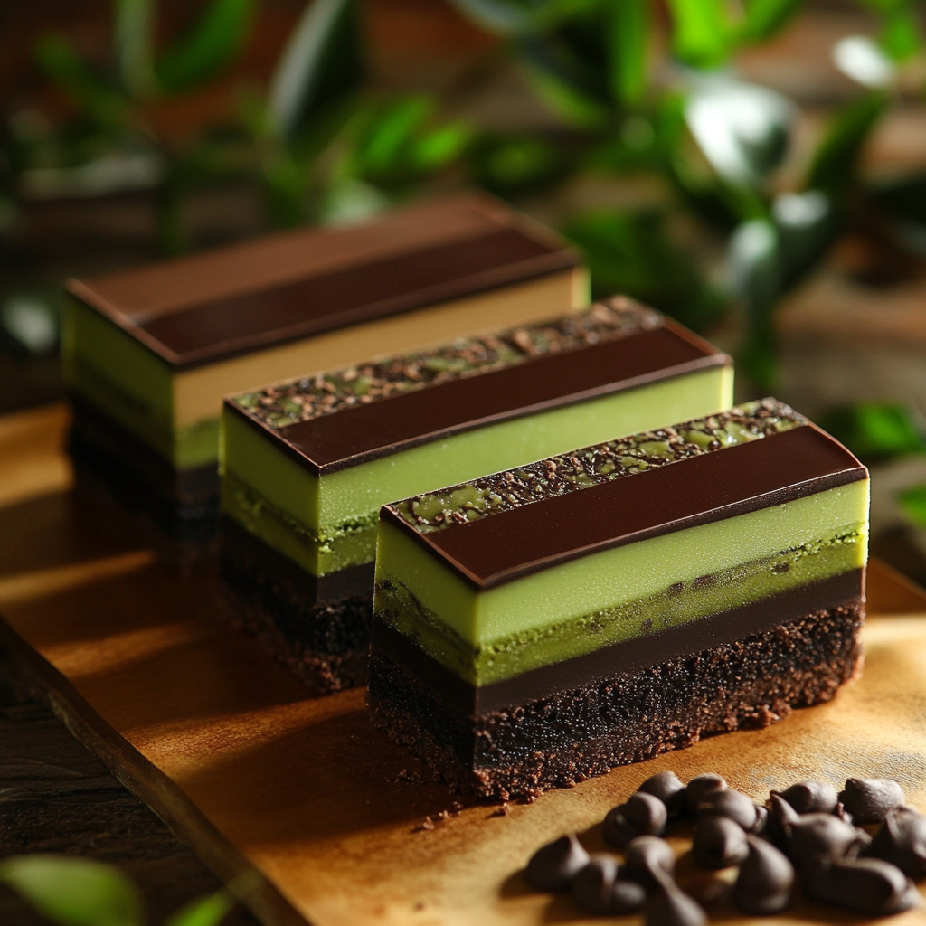3 Layer Matcha, Mint and Chocolate Bars