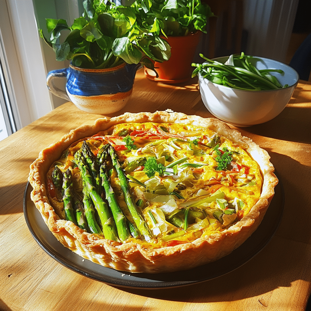 Vegan Quiche With Asparagus