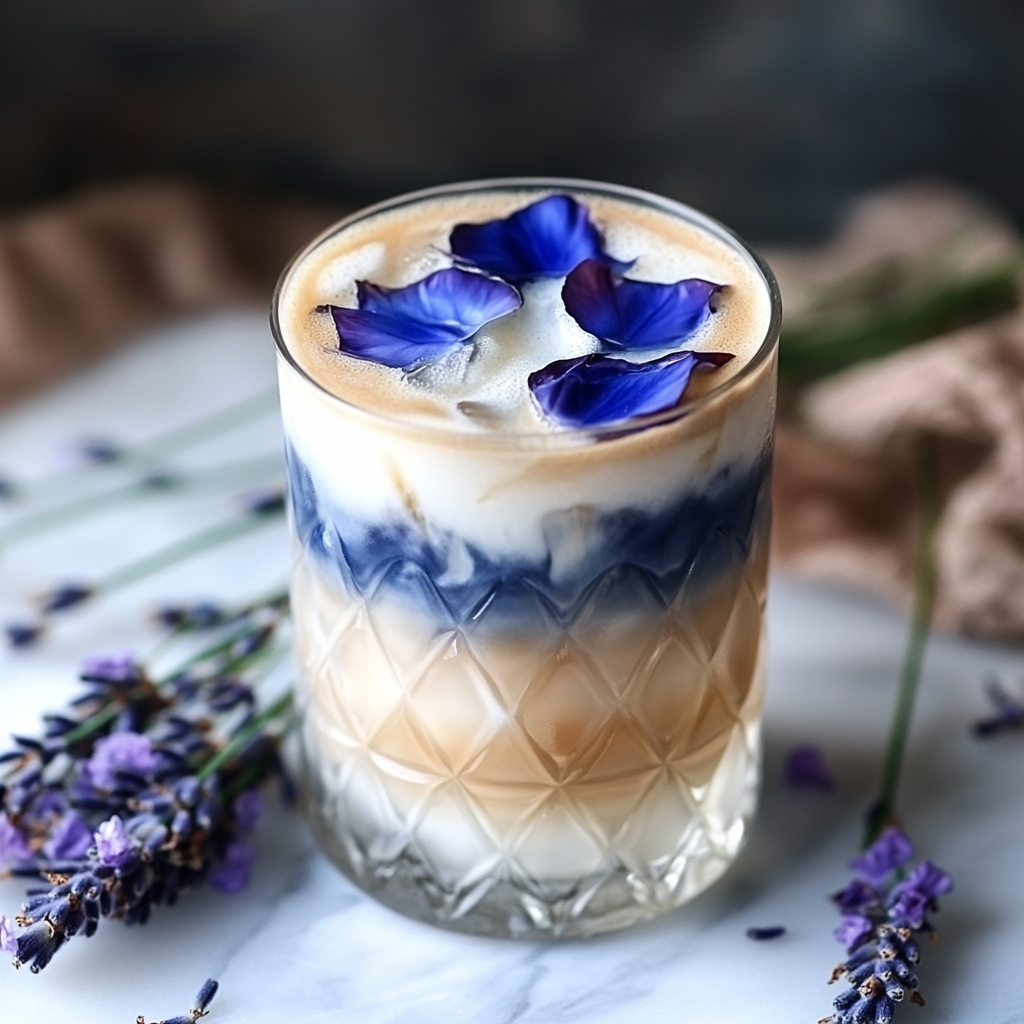 Create a Beautiful Iced Butterfly Pea Flower Tea Latte