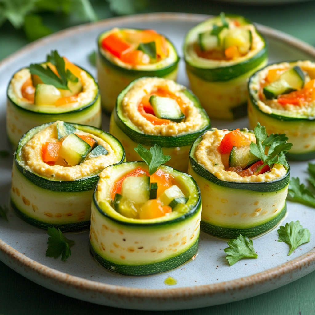 Simple Raw Zucchini Roll-Ups