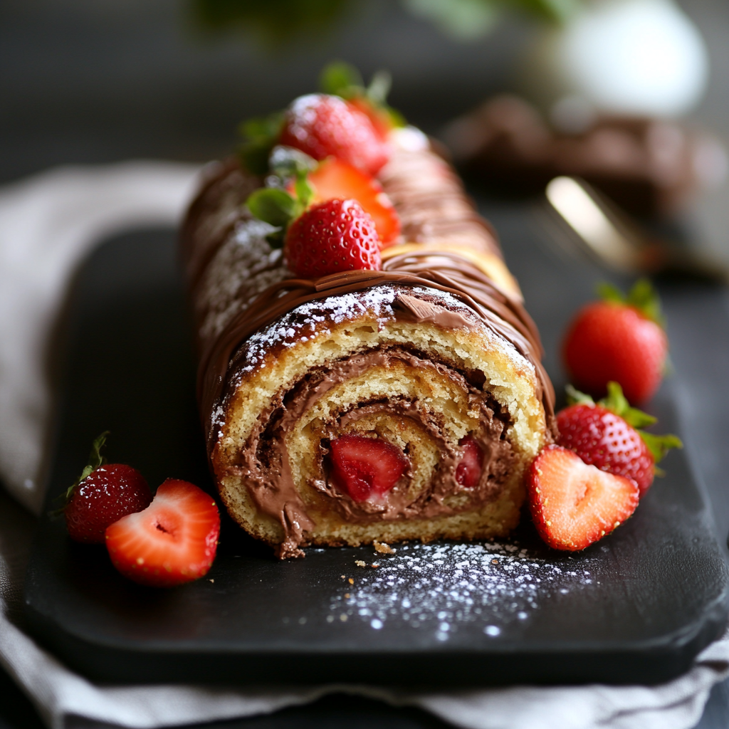 Strawberry Chocolate Crispy Towel Roll
