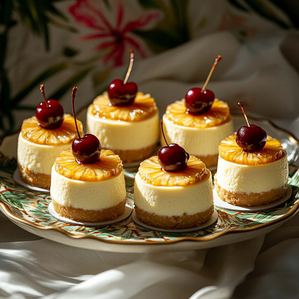 Mini Pineapple Upside-Down Cheesecakes