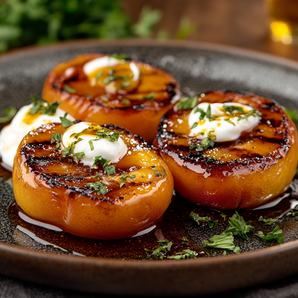 Grilled Peaches with Honey and Yogurt