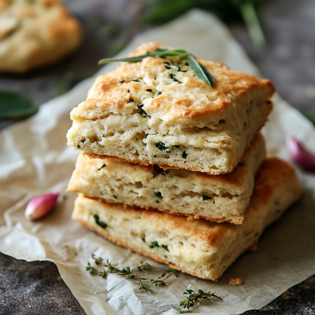 Wild garlic vegan scones