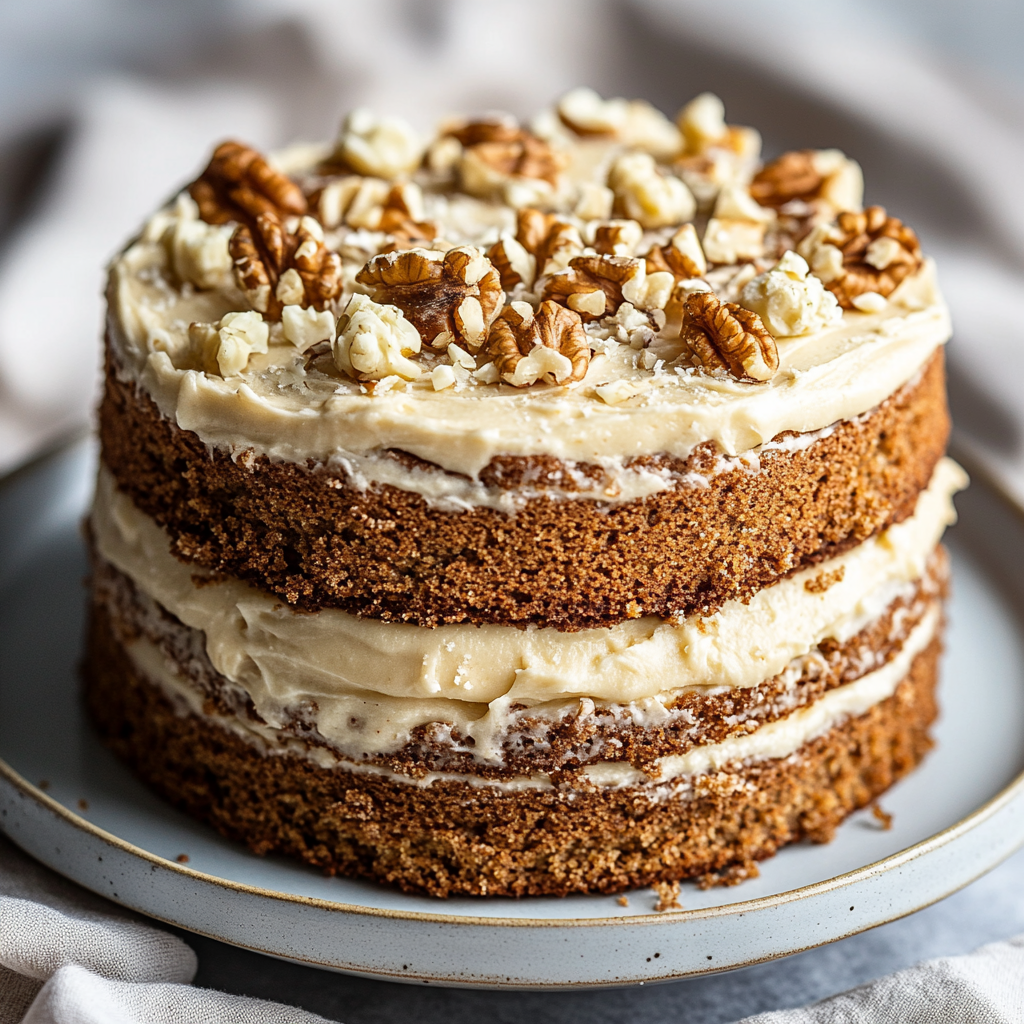 Banana Walnut Cream Cake with White Chocolate