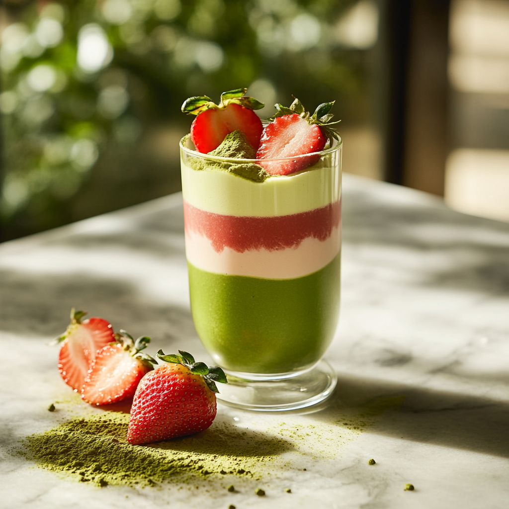 Homemade Strawberry Matcha