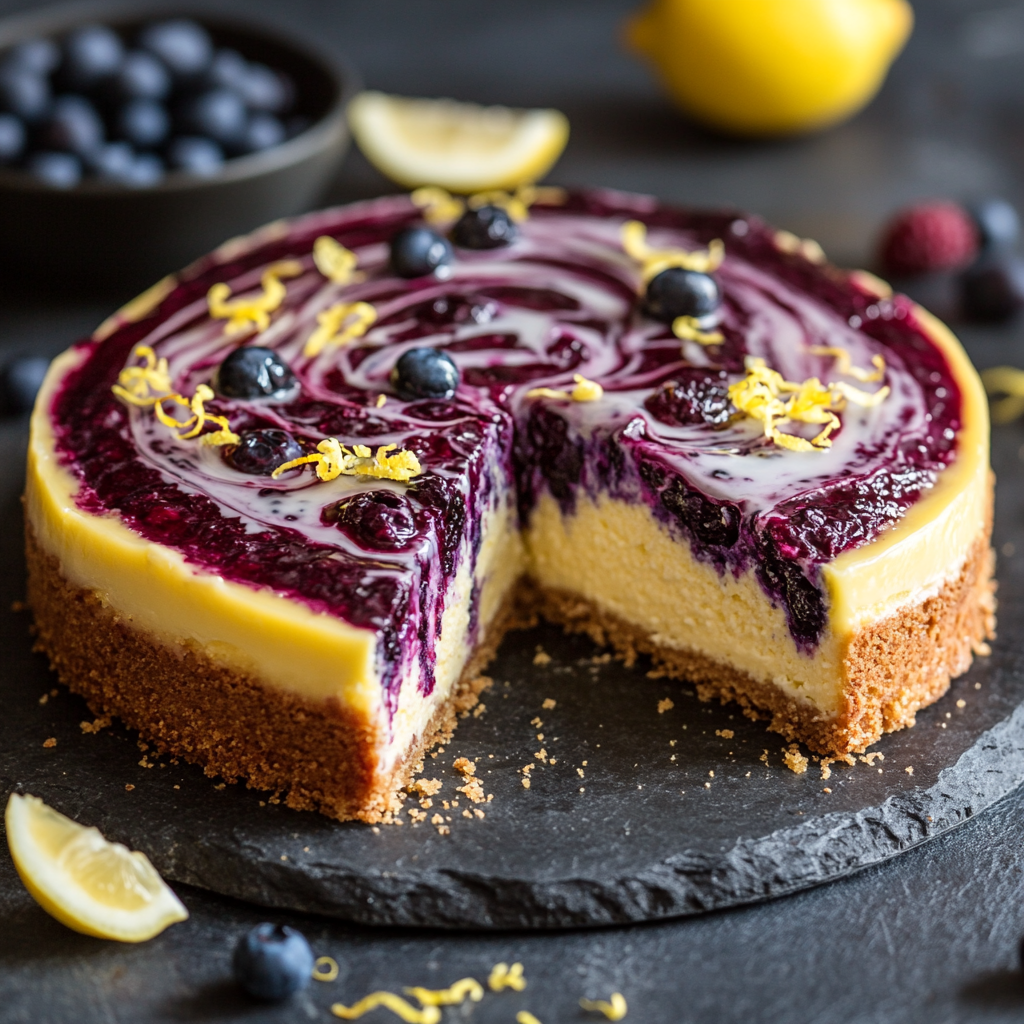 Lemon Blueberry Cheesecake Cake
