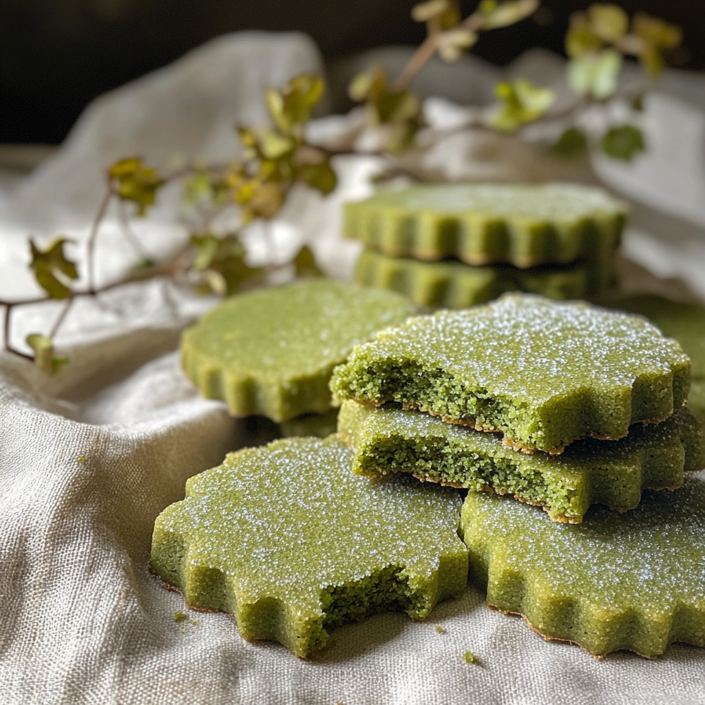 Matcha Shortbread Cookies