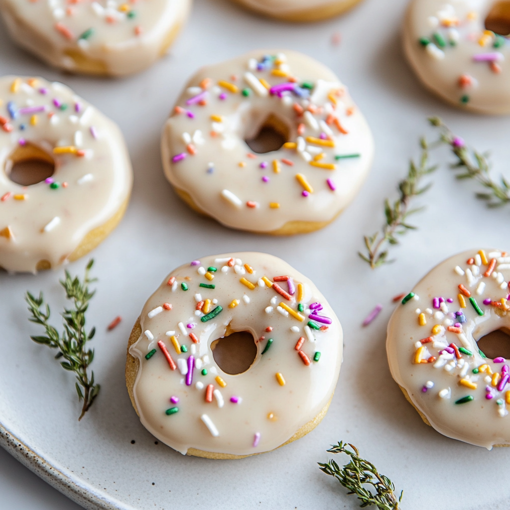 Apple Donuts (Apple Rings with Nut Butter and Sprinkles)