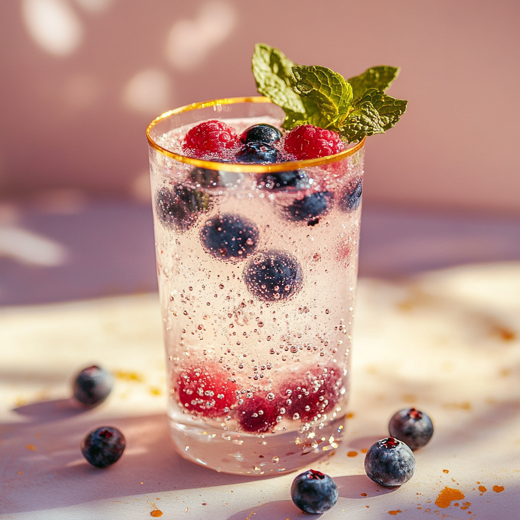Sparkling Blueberry Ginger Mocktail