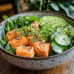 Salmon Souvlaki Bowls 3 Salmon Souvlaki Bowls