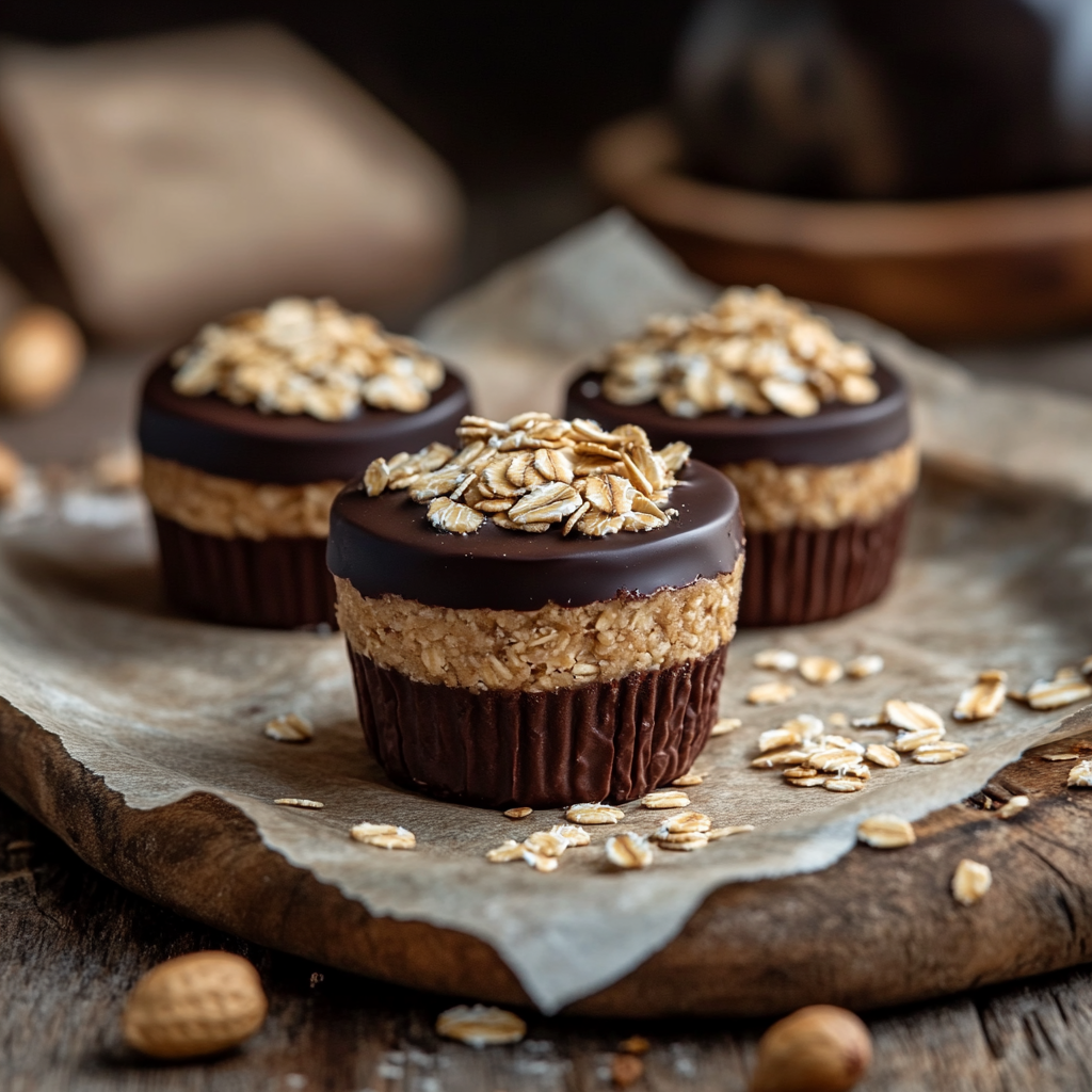 No Bake Peanut Butter Oat Cups (4 Ingredients!)