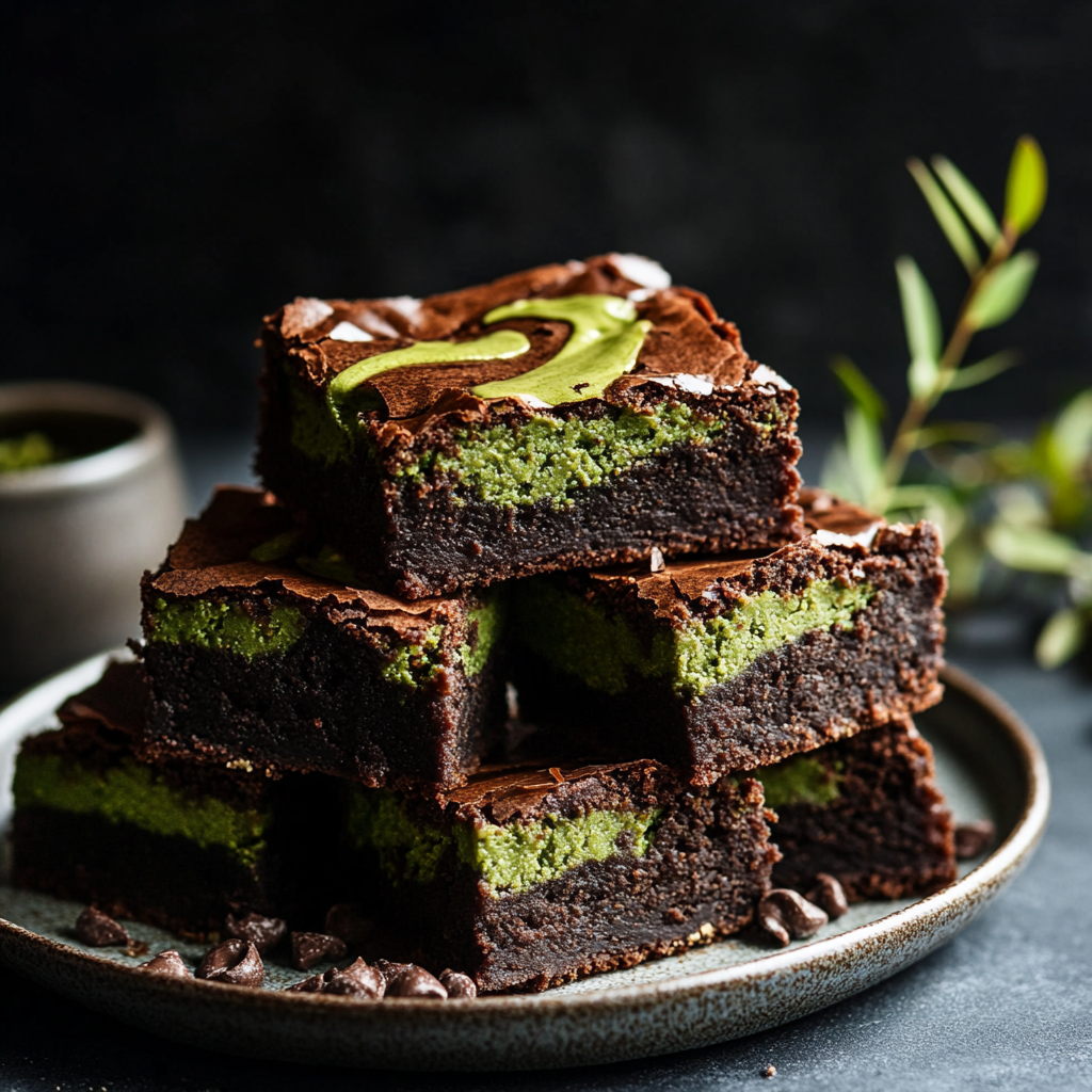 Matcha Mochi Brownies